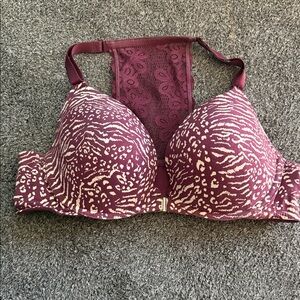 Cacique Women's Lace Back Bra - Purple Animal Print